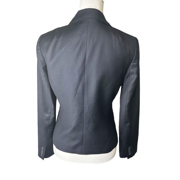 J. CREW Black Super 120s 100% Wool Blazer Jacket Work Office Wear Sz 4 - Picture 5 of 8